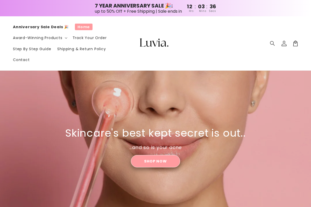 Shopluvia homepage screenshot