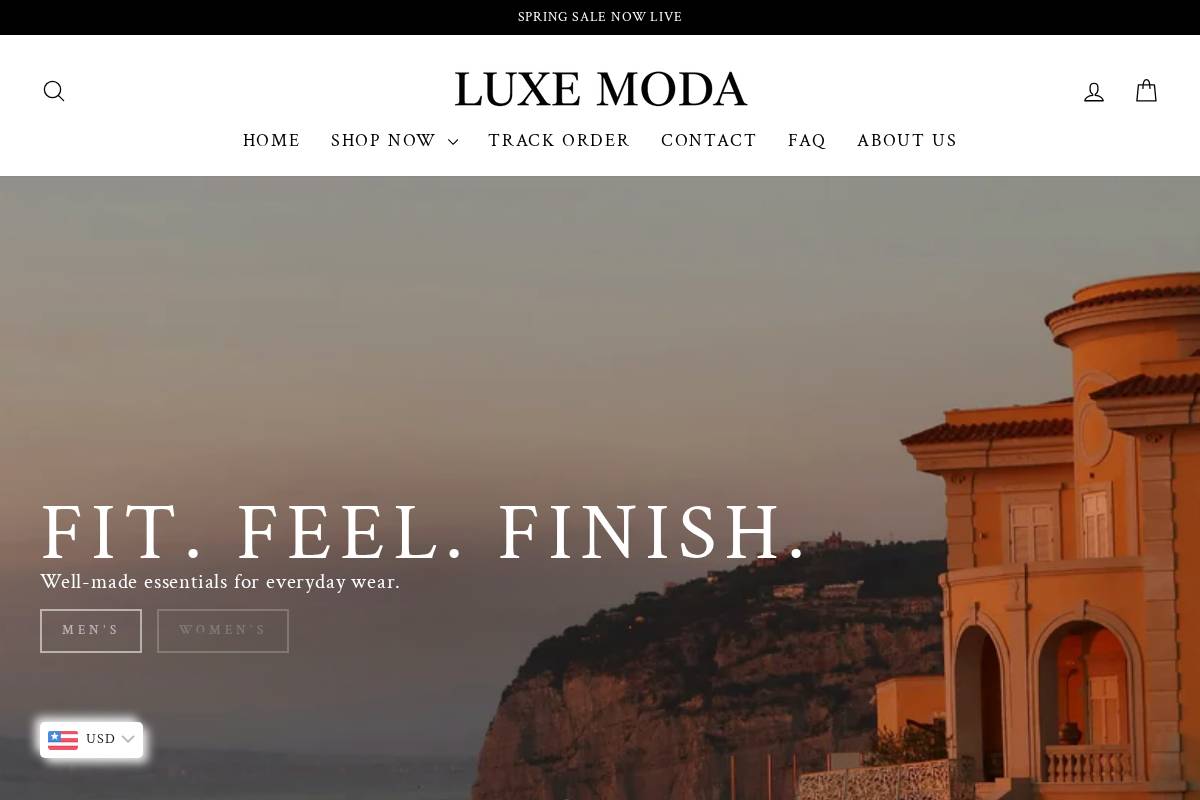 shopluxemoda.com homepage screenshot