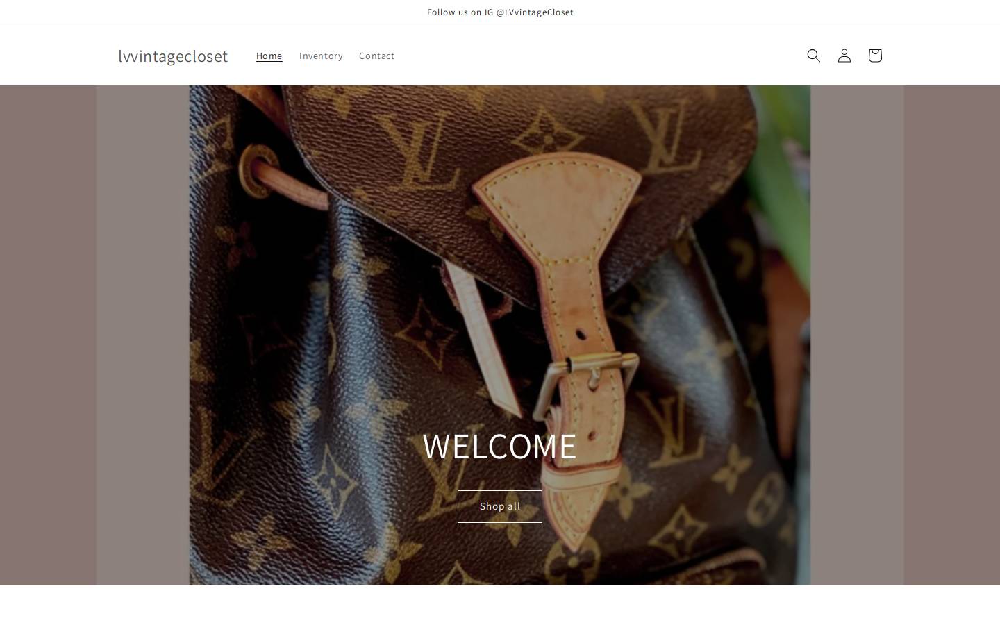 shoplvvintagecloset.com homepage screenshot