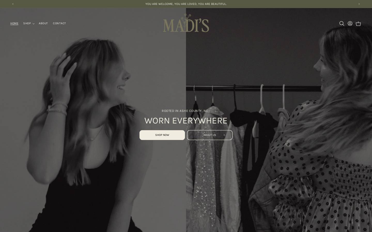 shopmadisofwj.com homepage screenshot