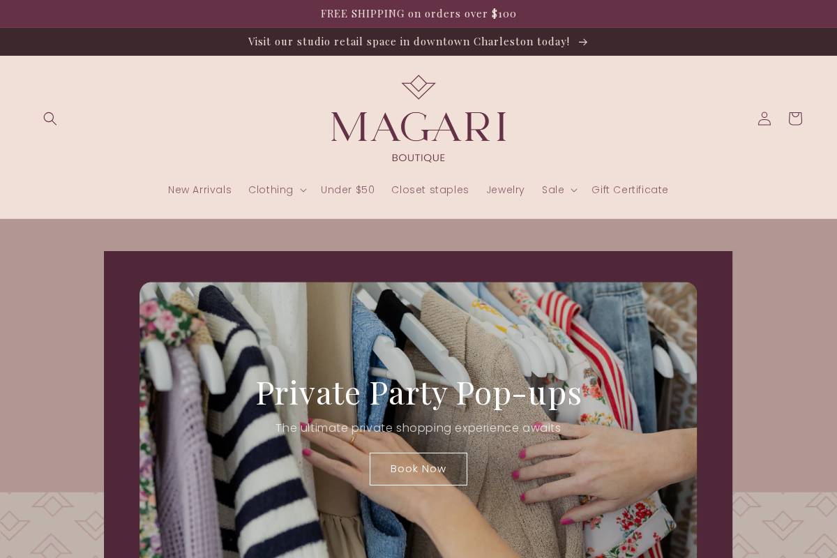 shopmagariboutique.com homepage screenshot
