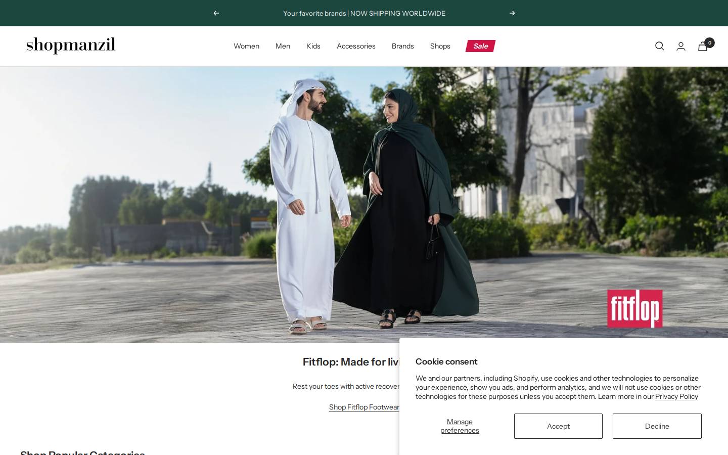 Shopmanzil homepage screenshot