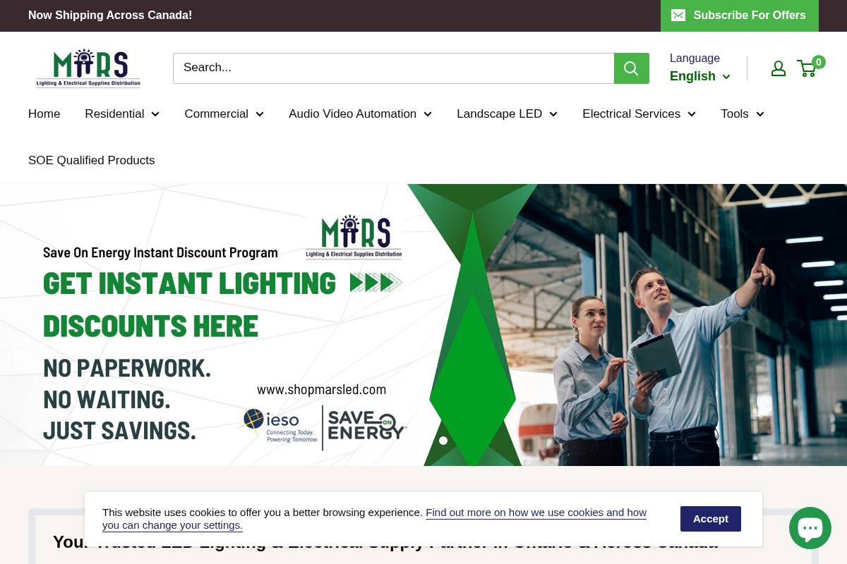 shopmarsled.com homepage screenshot