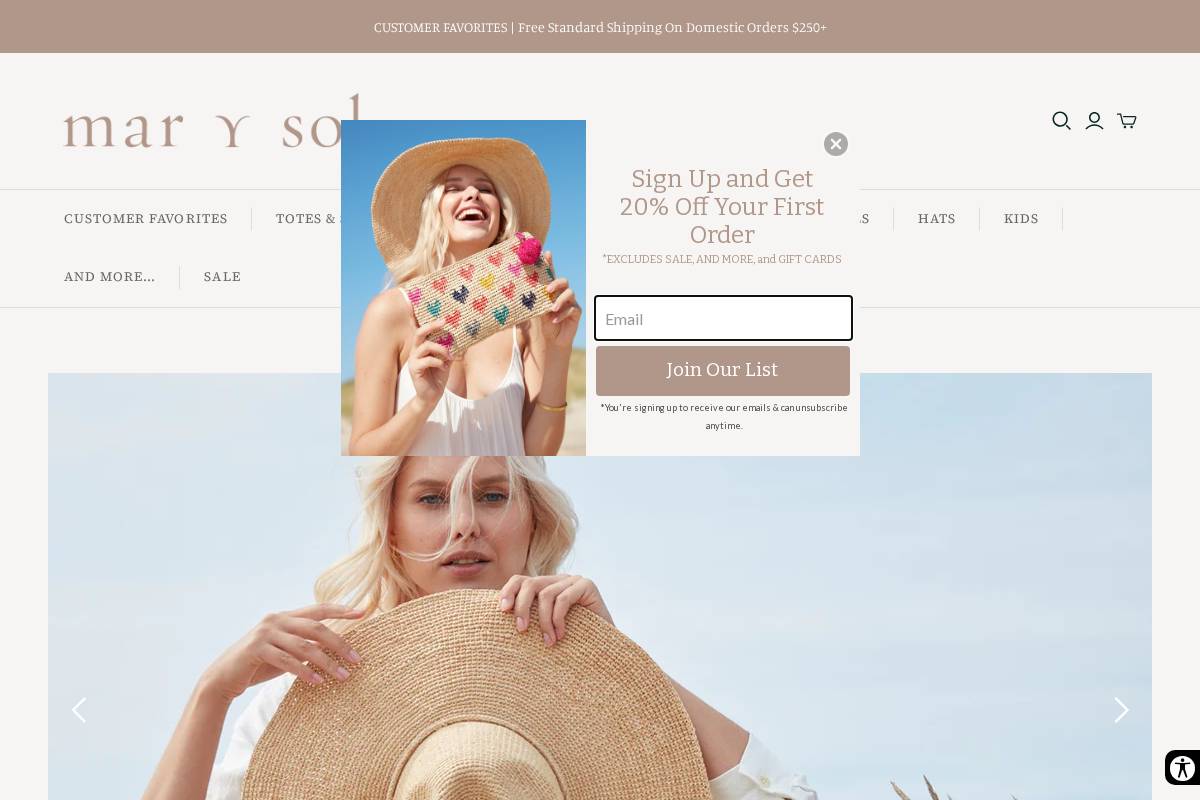 shopmarysol.com homepage screenshot