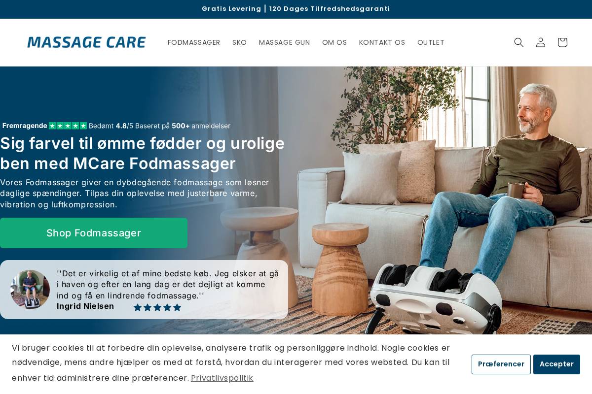 Massage Care homepage screenshot