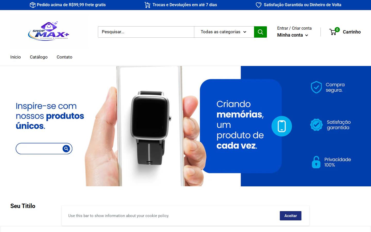 shopmaxloja.com homepage screenshot