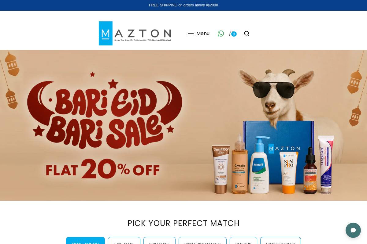 shopmazton.com homepage screenshot