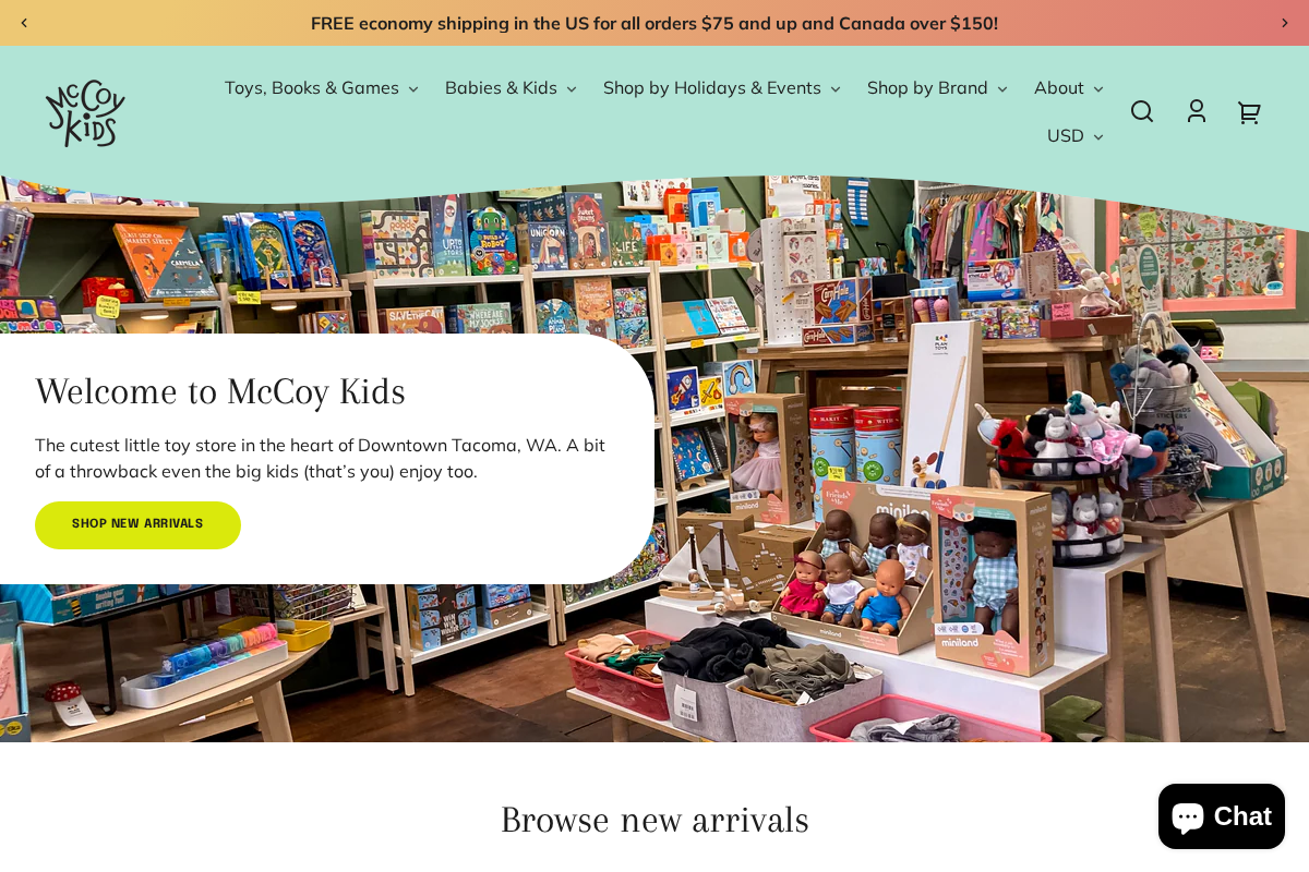 McCoy Kids homepage screenshot
