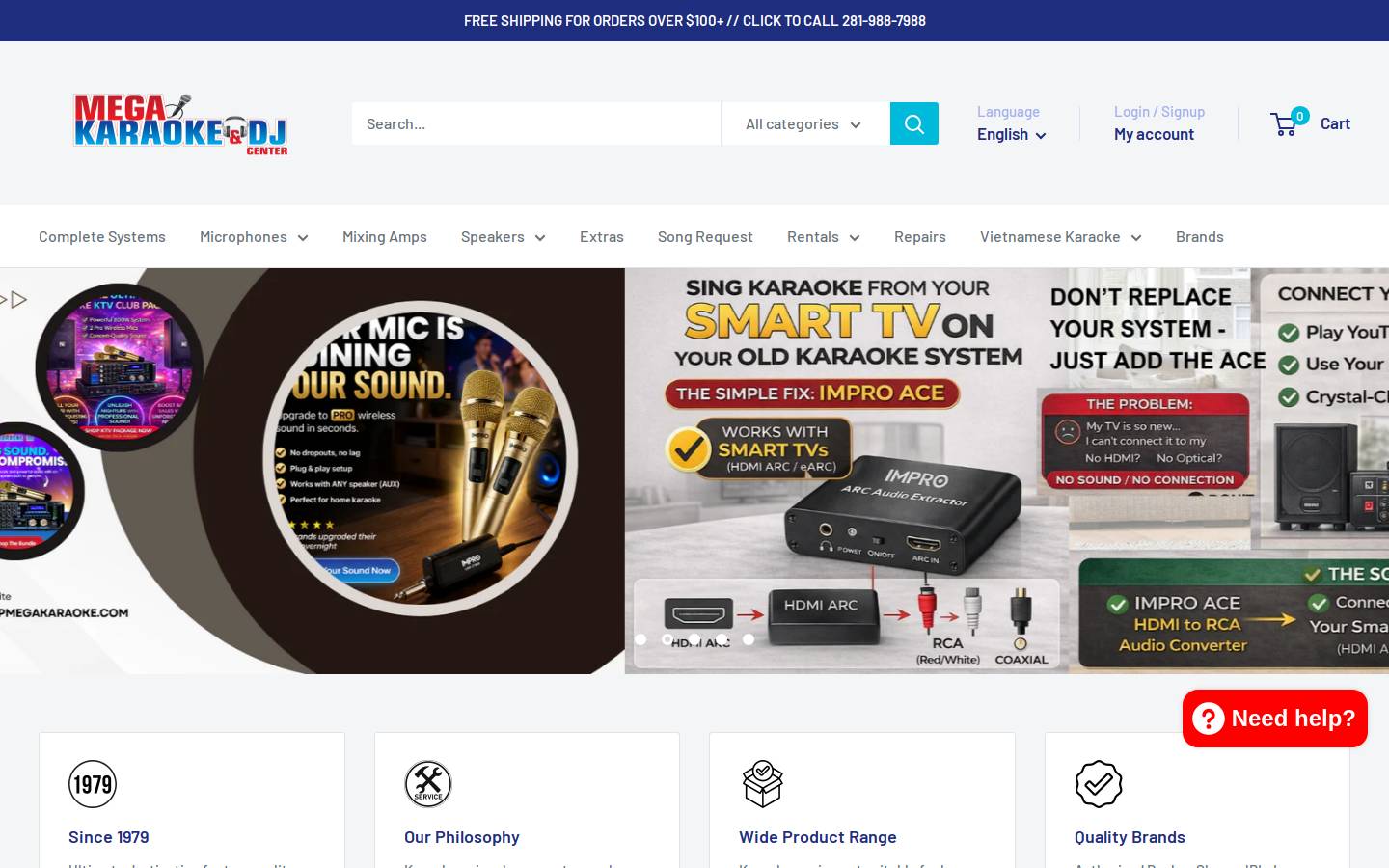 shopmegakaraoke.com homepage screenshot