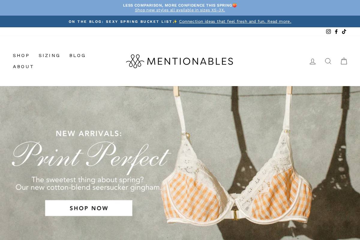 Mentionables homepage screenshot