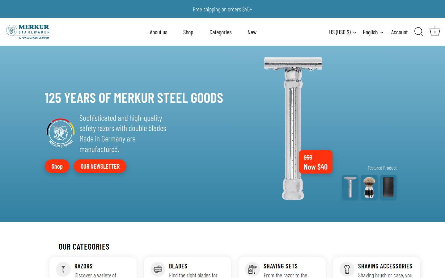 shopmerkur.com homepage screenshot