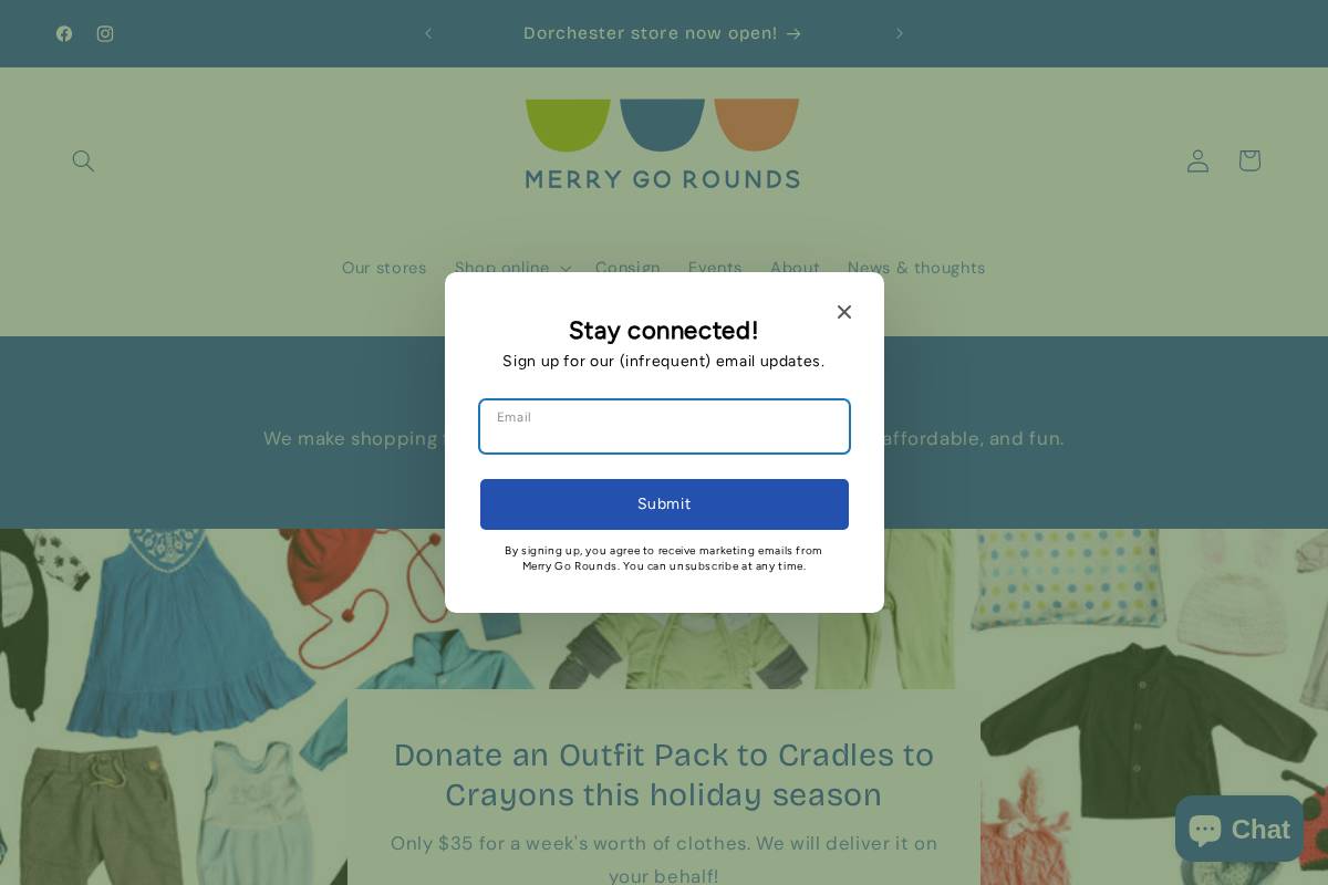 shopmerrygorounds.com homepage screenshot