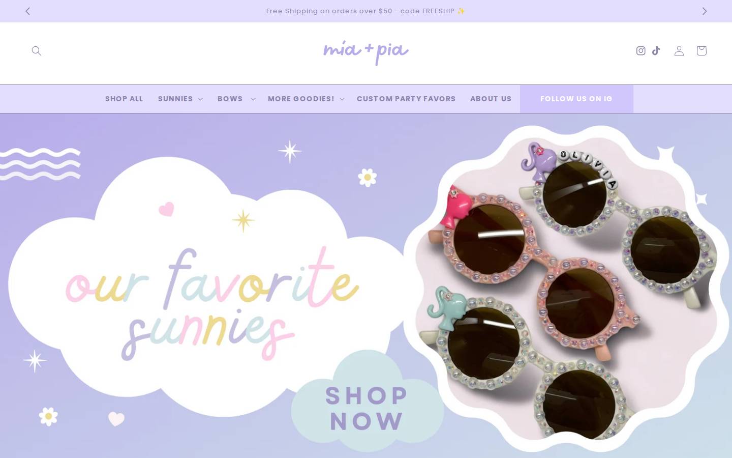shopmiapia.com homepage screenshot