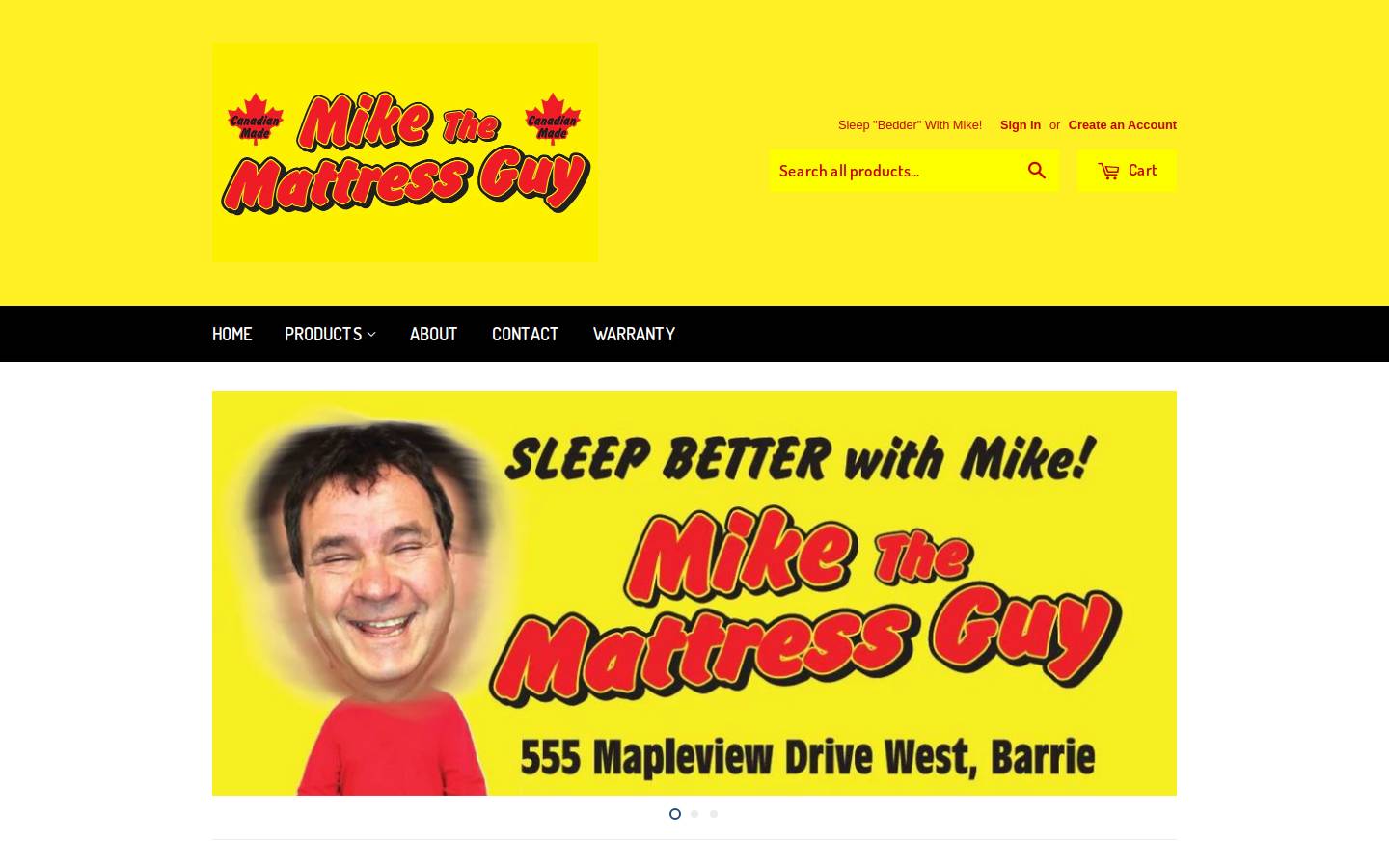 shopmikethemattressguy.com homepage screenshot