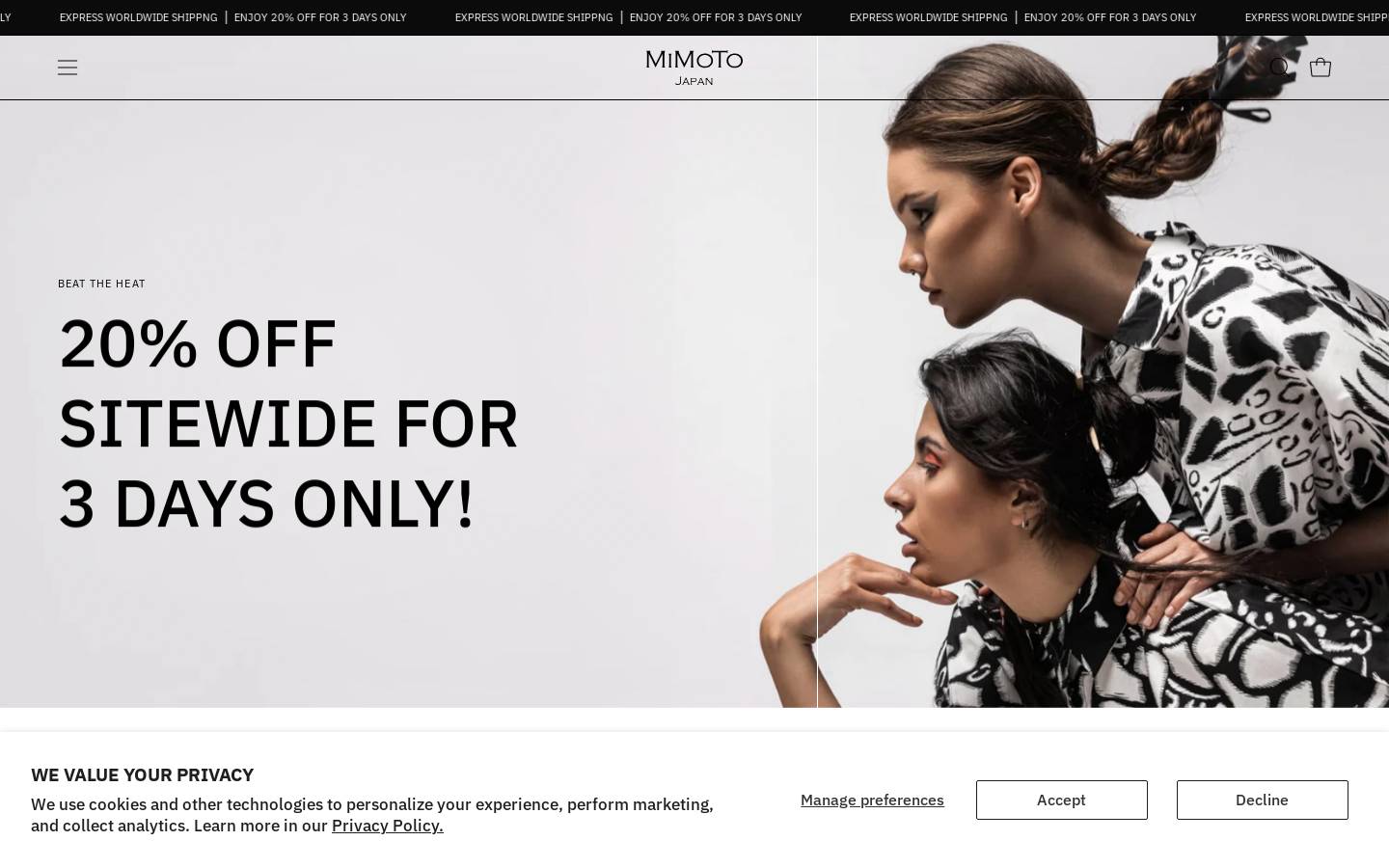 shopmimoto.com homepage screenshot