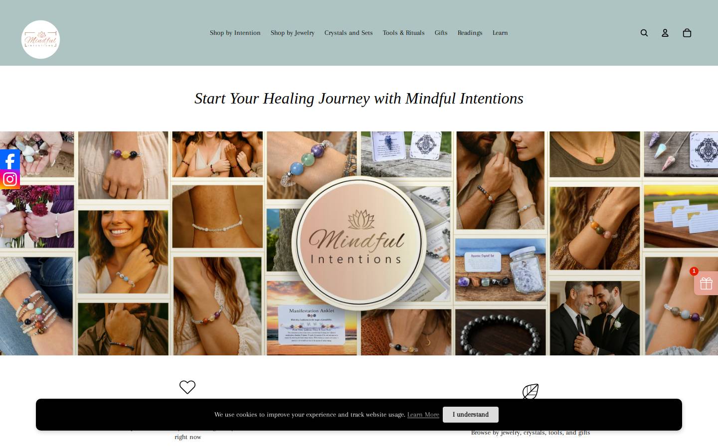 shopmindfulintentions.com homepage screenshot