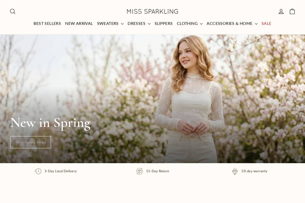 shopmisssparkling.com homepage screenshot