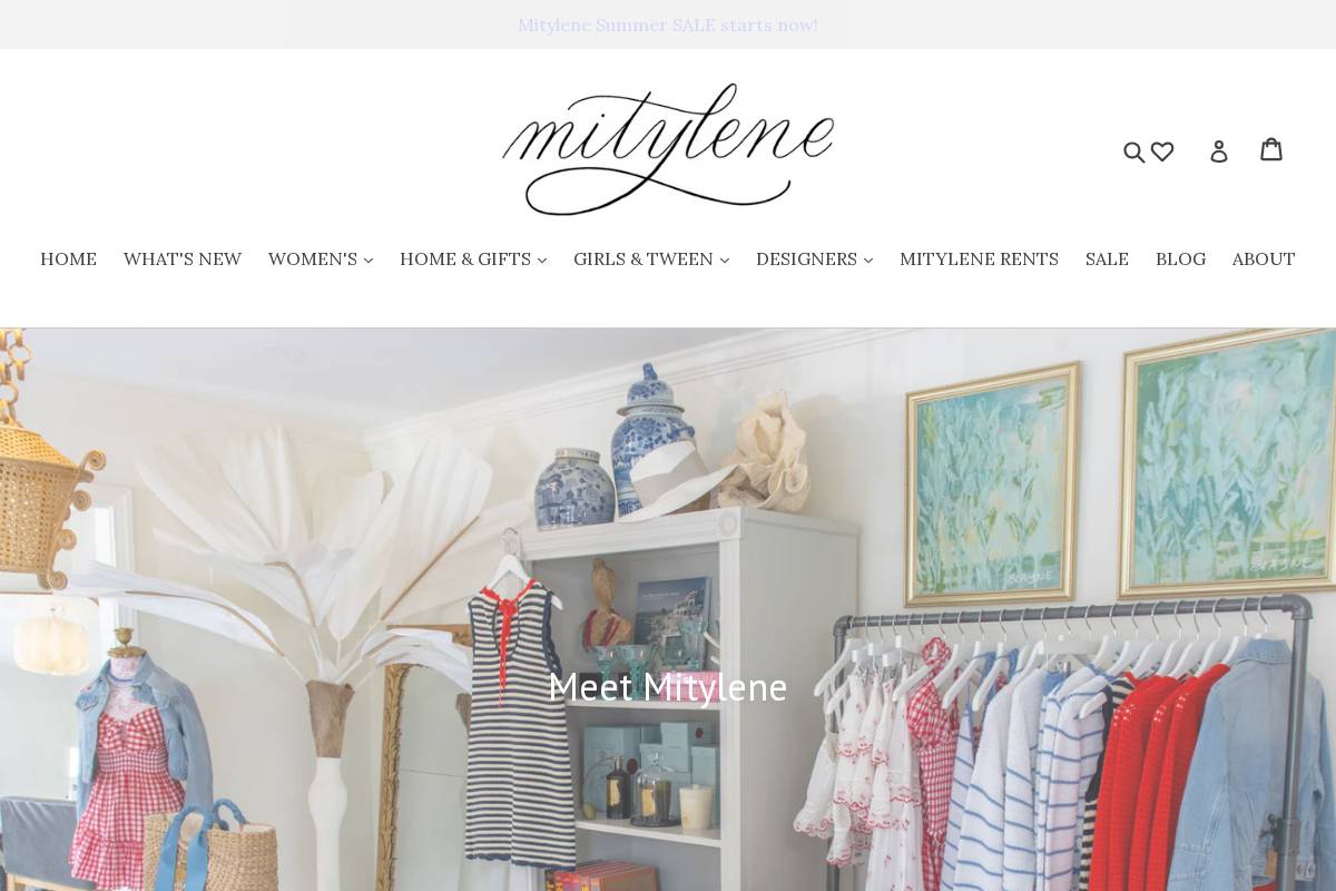 shopmitylene.com homepage screenshot