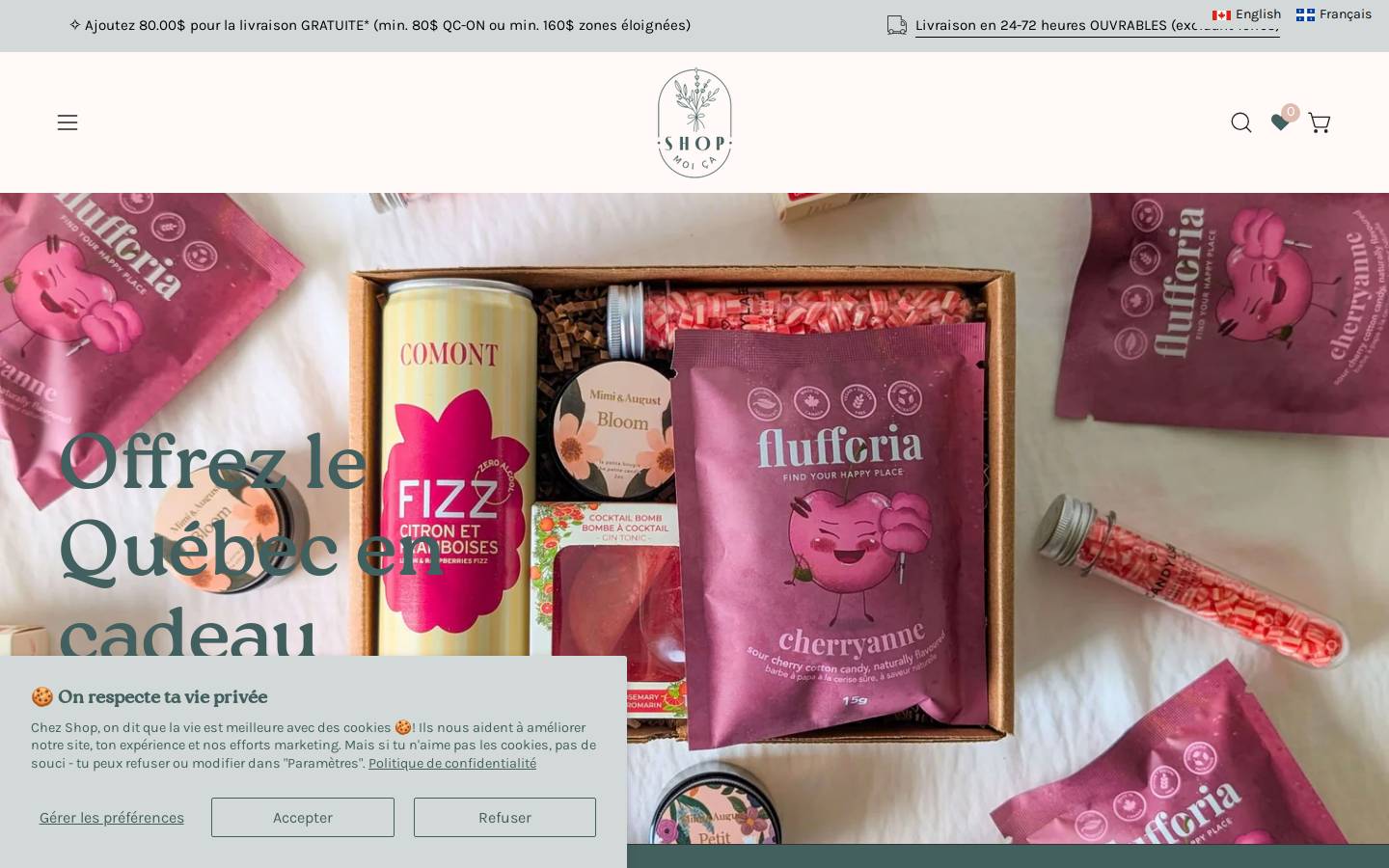 shopmoica.ca homepage screenshot