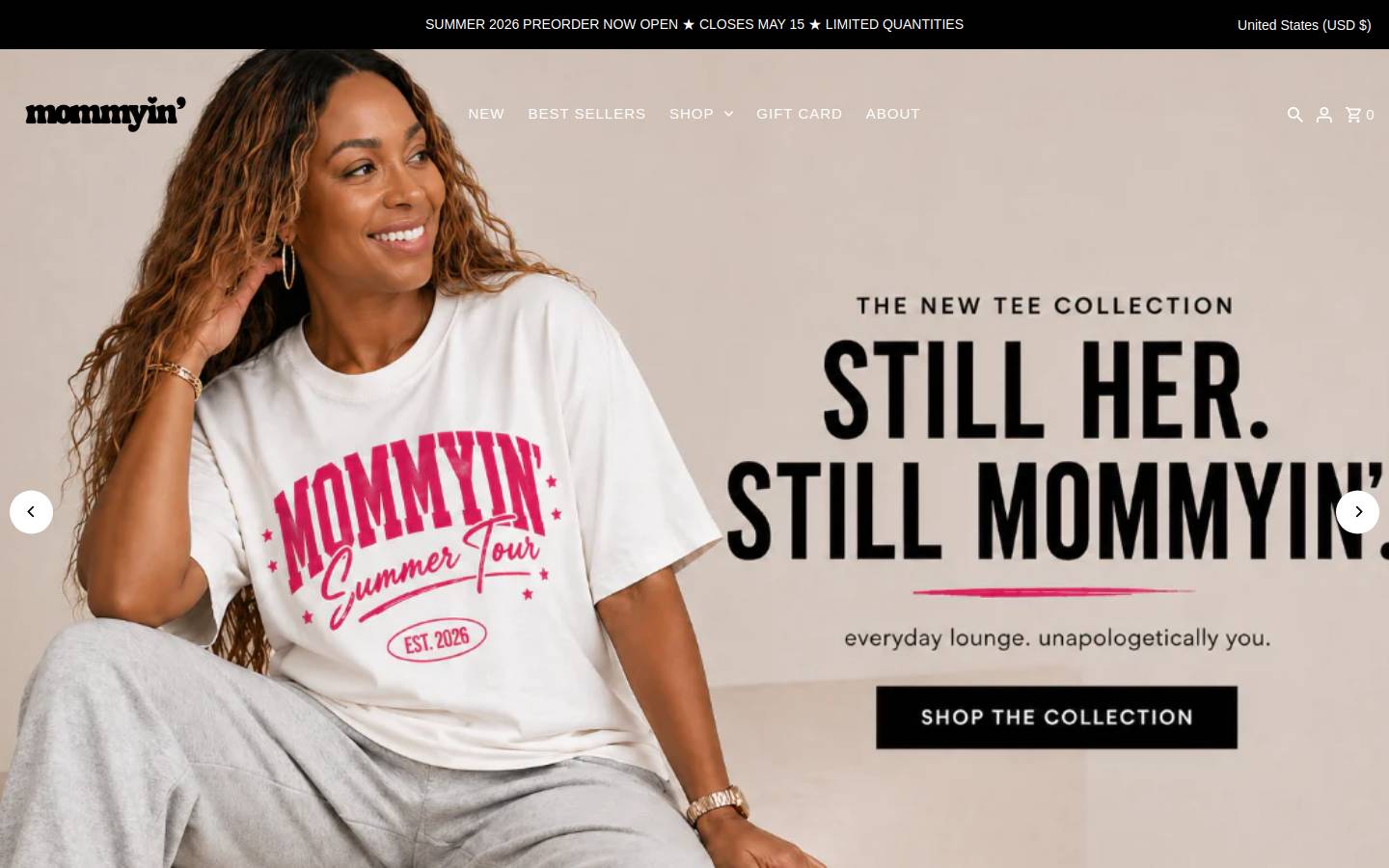 shopmommyin.com homepage screenshot