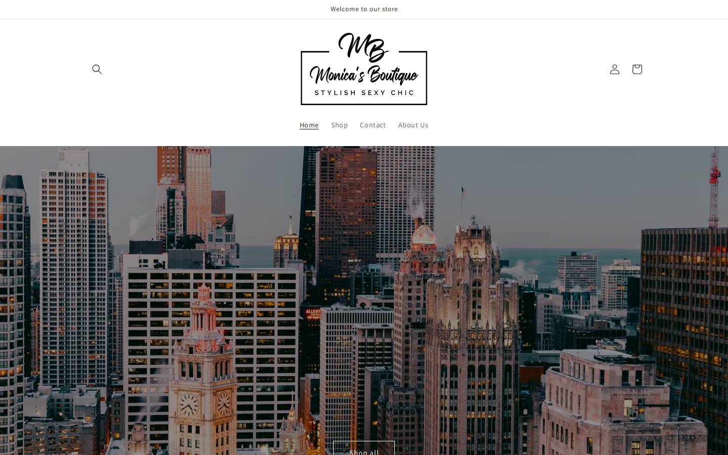 shopmonicasboutique.com homepage screenshot