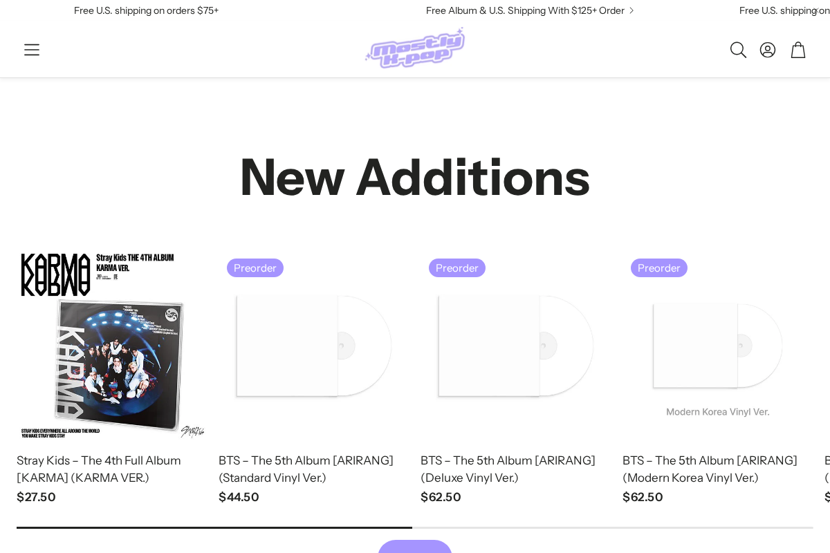 Mostly K-pop homepage screenshot