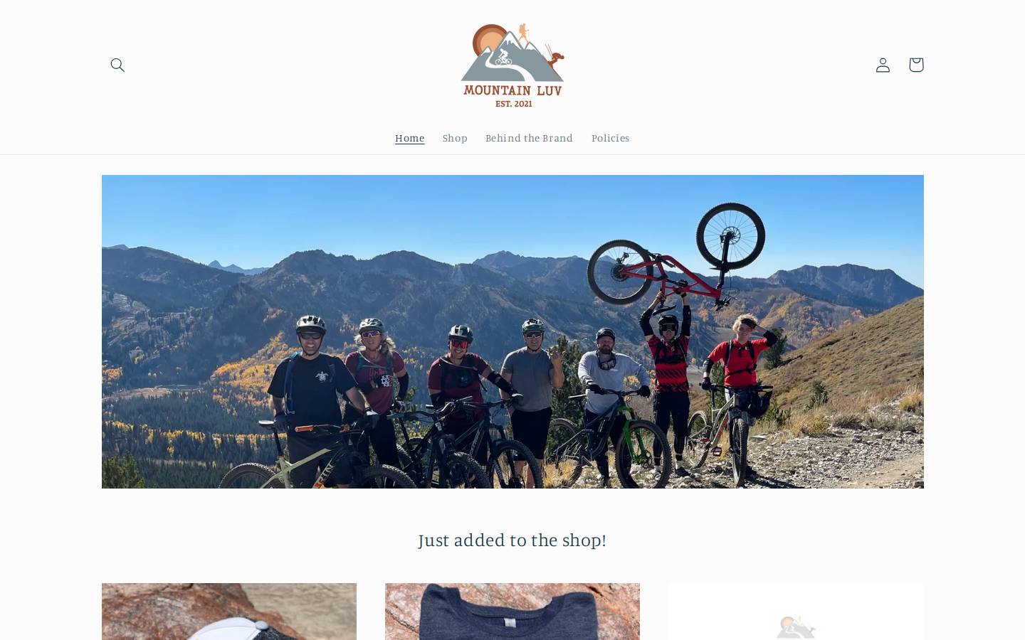 shopmountainluv.com homepage screenshot