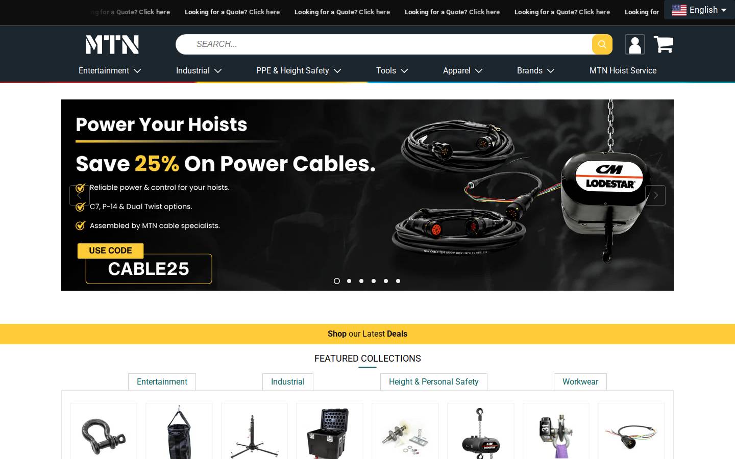 shopmtn.com homepage screenshot