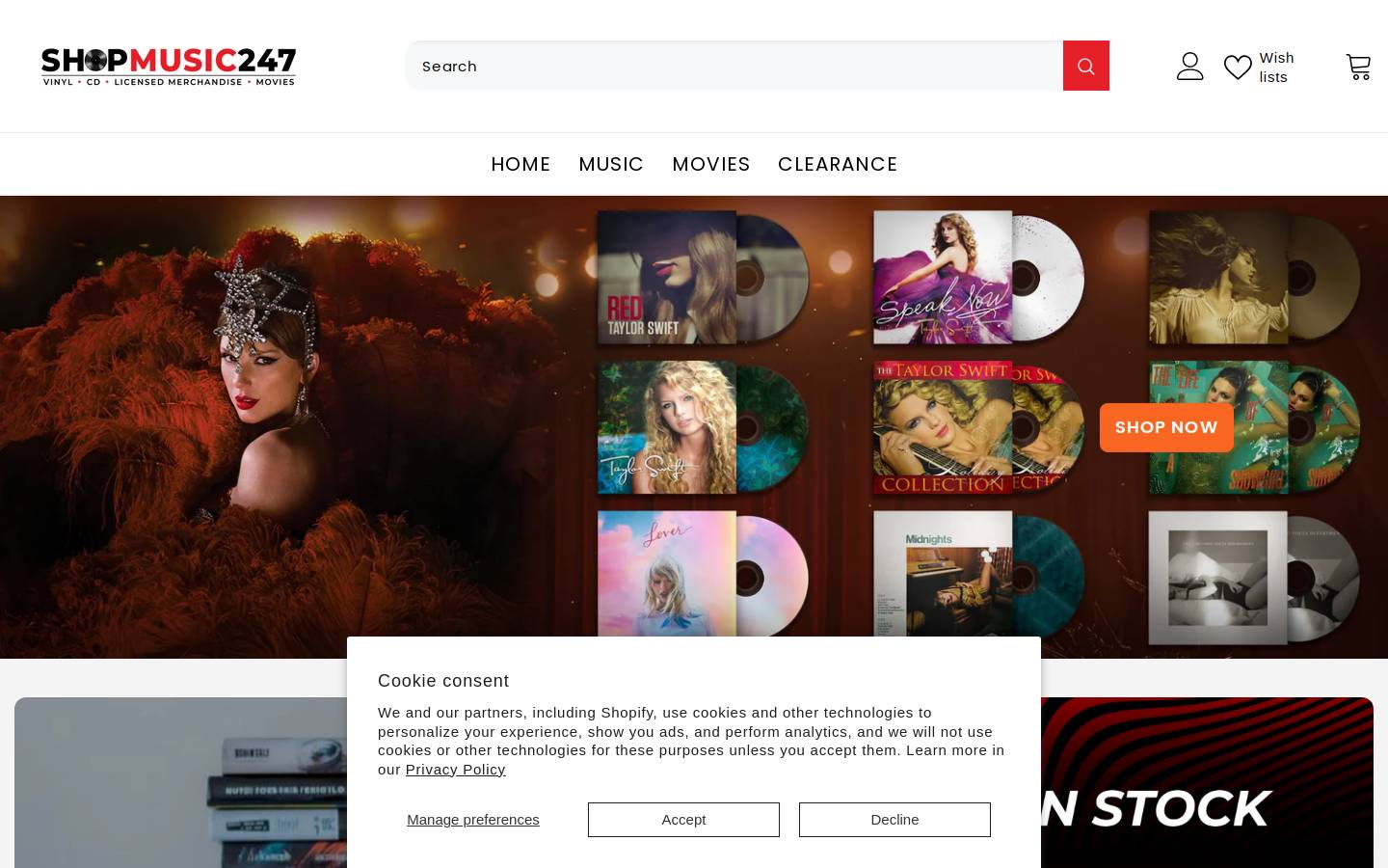 shopmusic247.com homepage screenshot