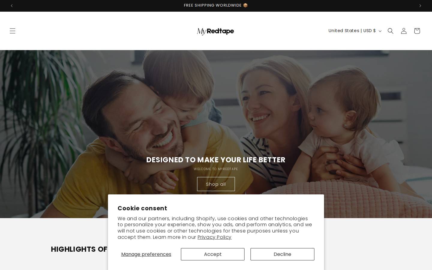 shopmyredtape.com homepage screenshot