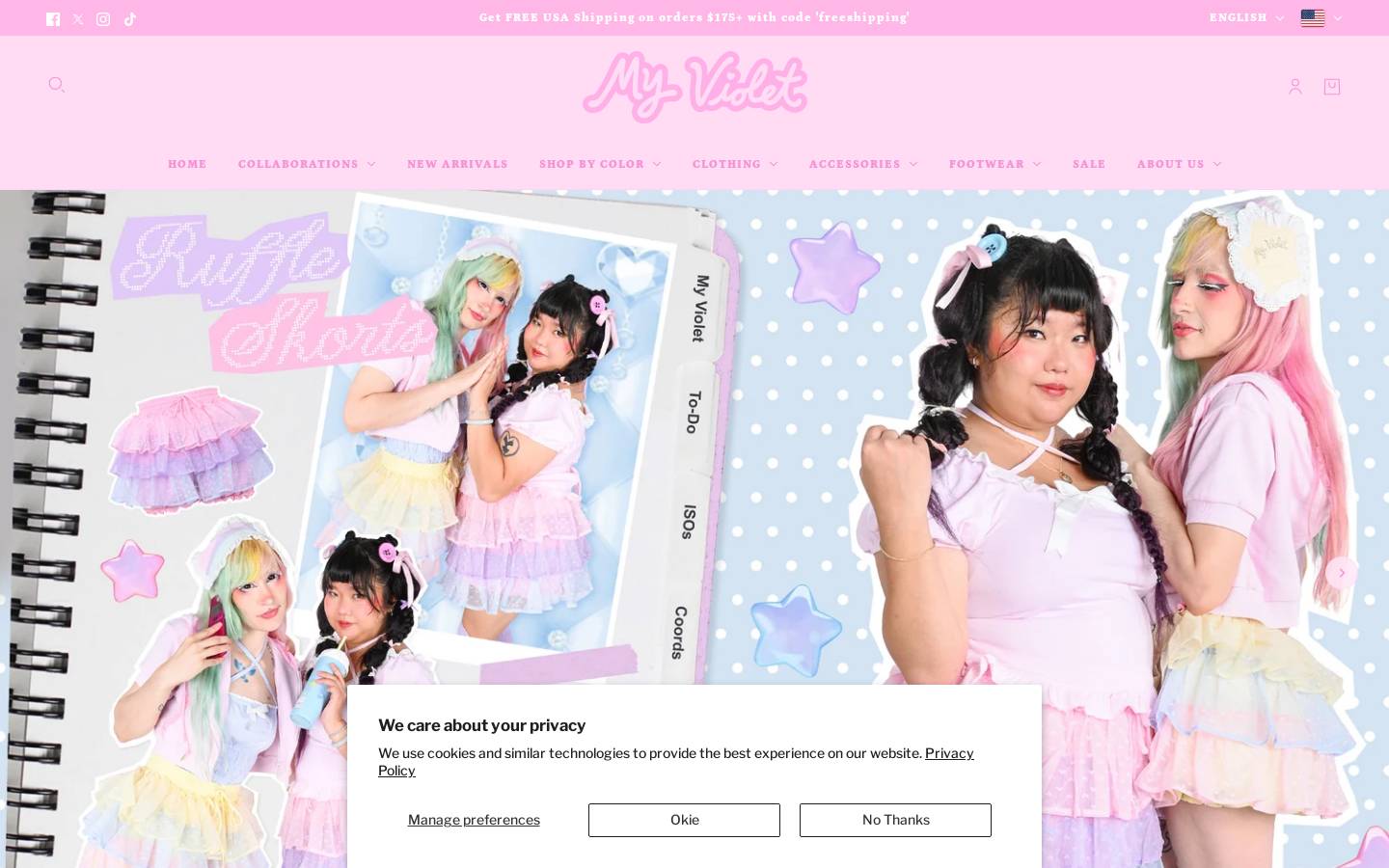 shopmyviolet.com homepage screenshot