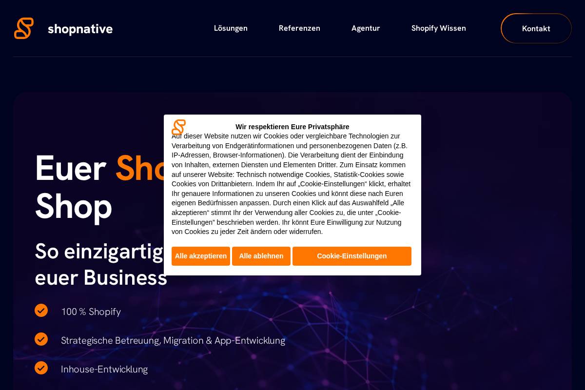 shopnative.io homepage screenshot