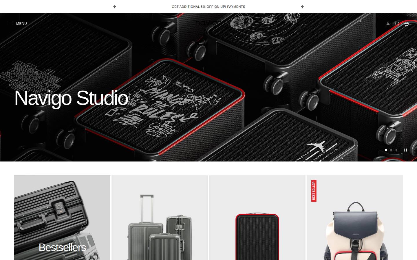 shopnavigo.com homepage screenshot