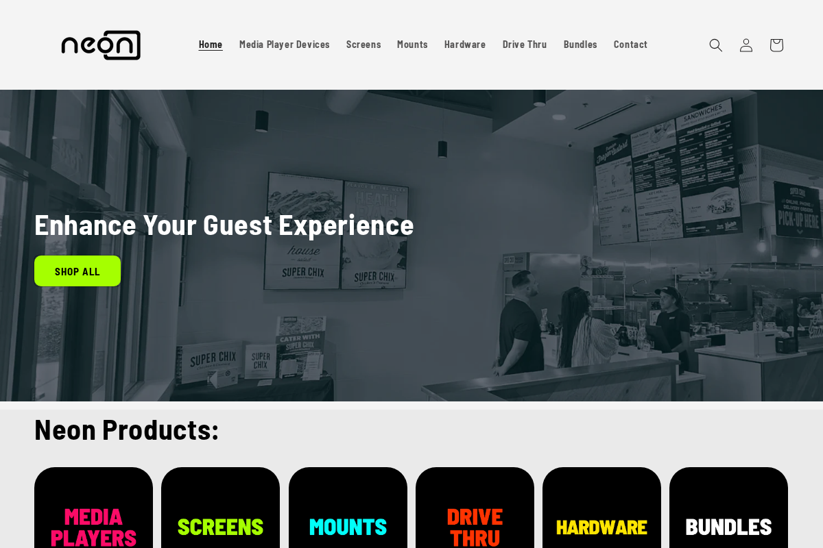 shopneon.com homepage screenshot