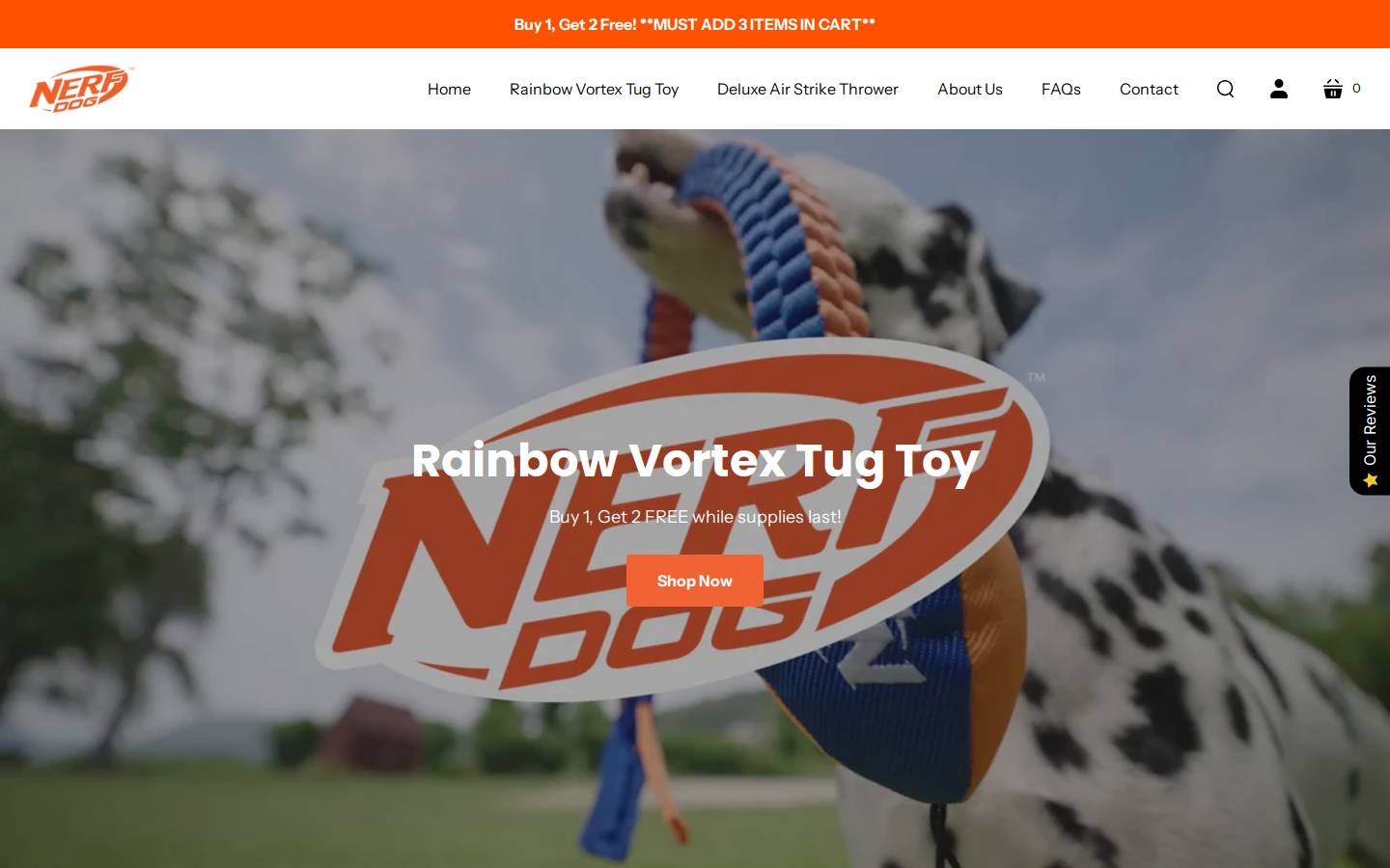 shopnerfdog.com homepage screenshot