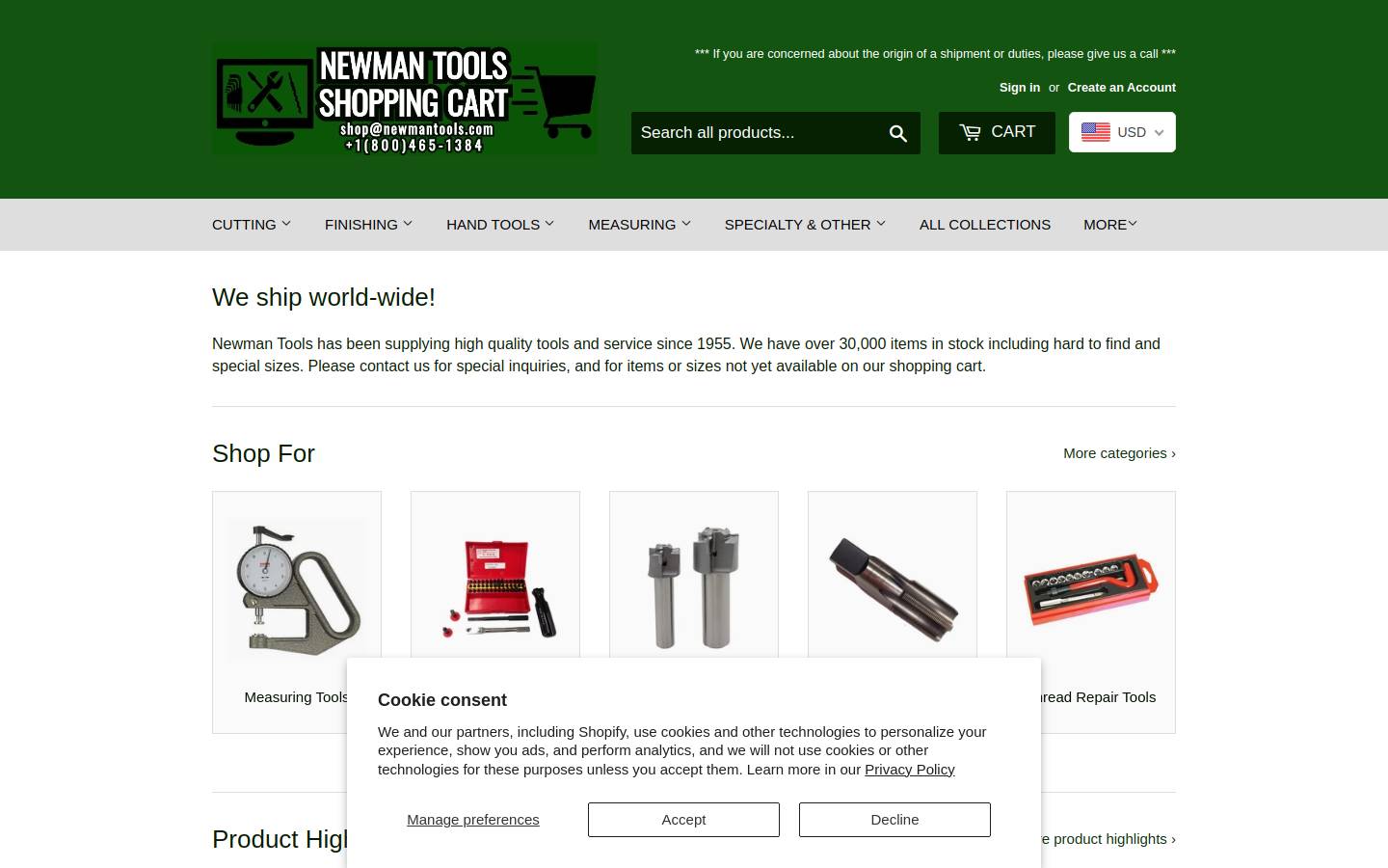 shopnewmantools.com homepage screenshot