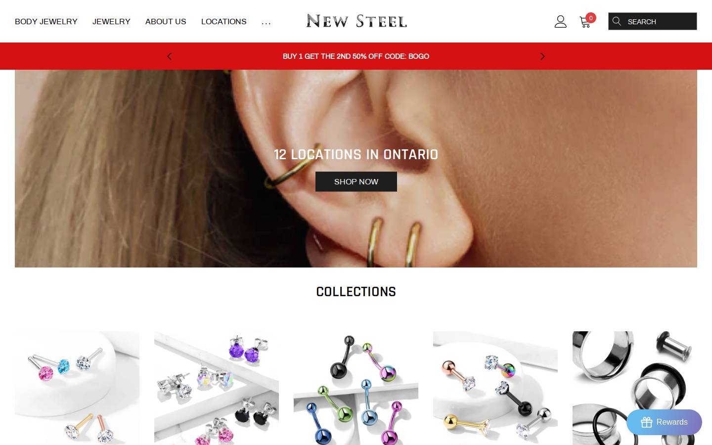 shopnewsteel.com homepage screenshot