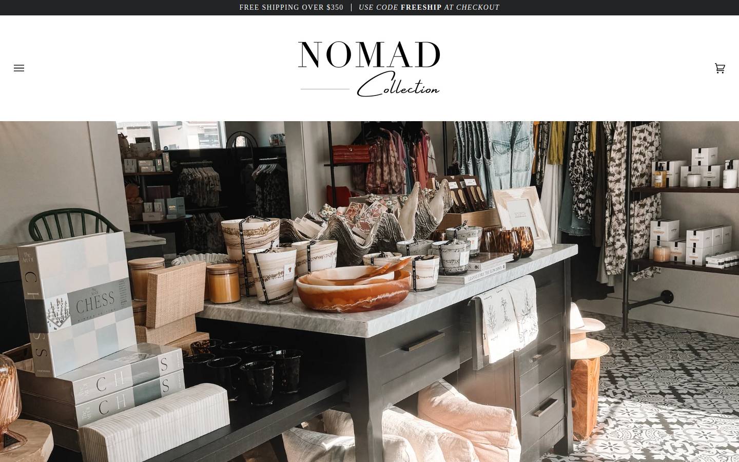 shopnomadcollection.com homepage screenshot