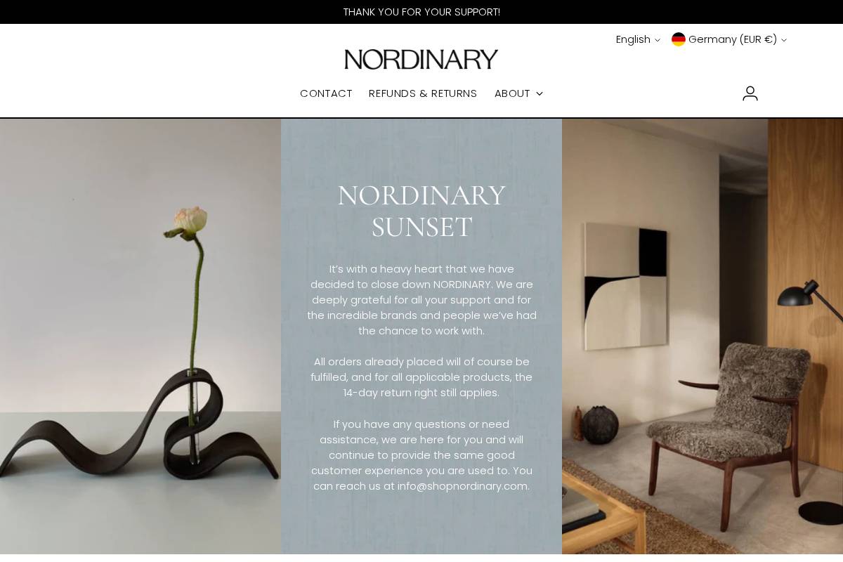 NORDINARY homepage screenshot