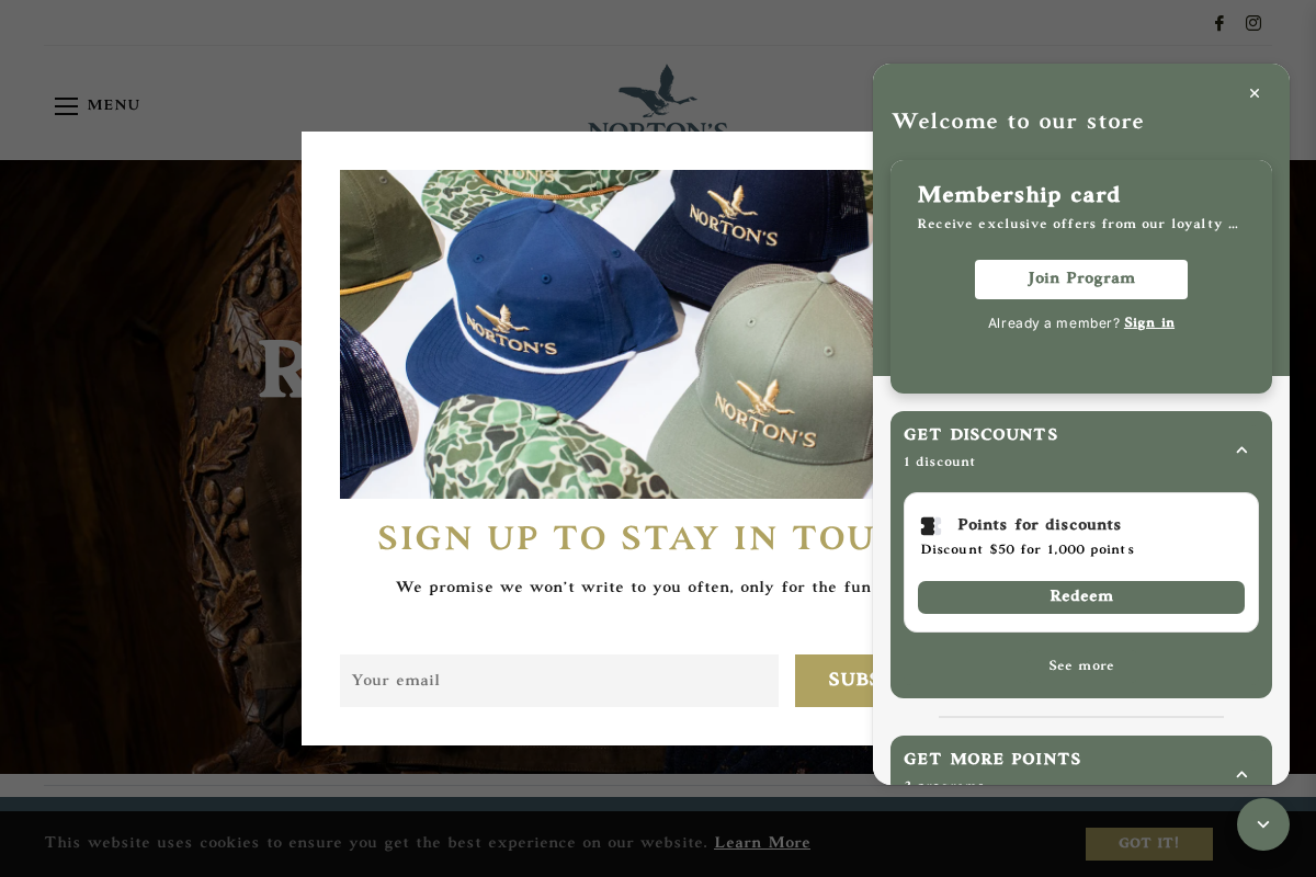 shopnortons homepage screenshot