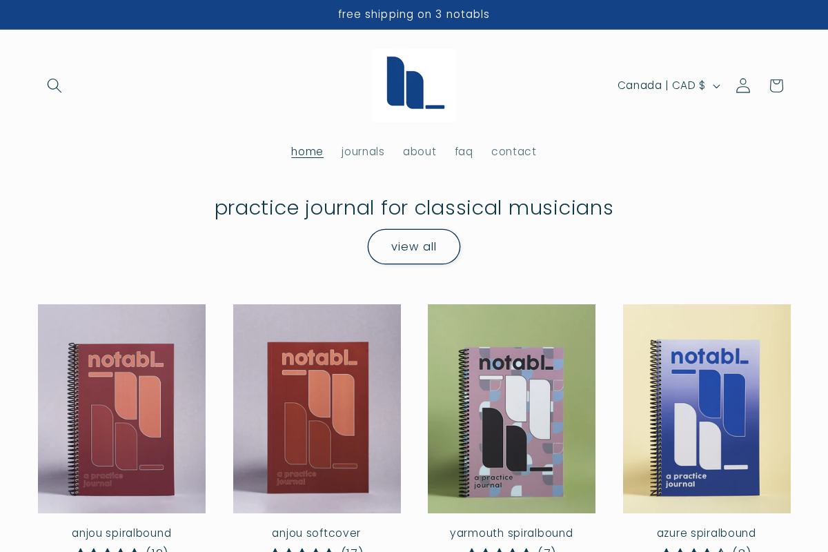 shopnotabl.com homepage screenshot