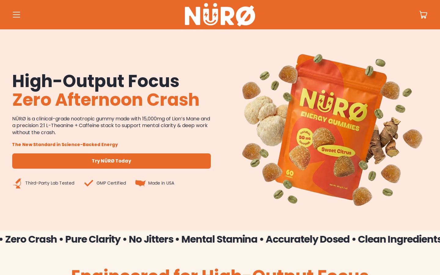 shopnuro.com homepage screenshot