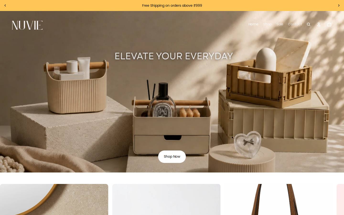 shopnuvie.com homepage screenshot