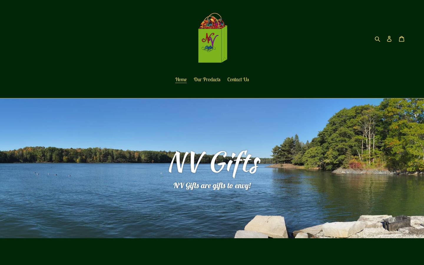shopnvgifts.com homepage screenshot