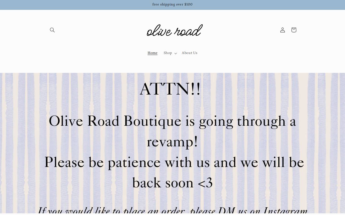 shopoliveroad.com homepage screenshot