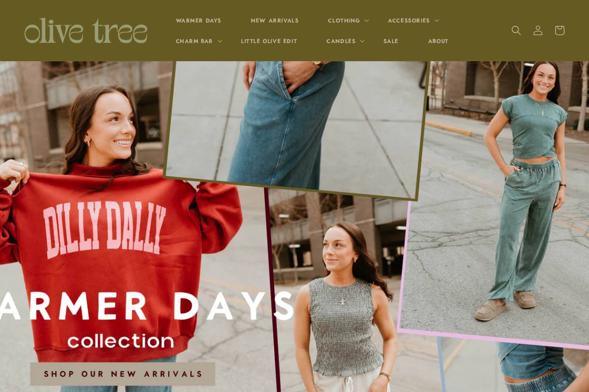 shopolivetreeboutique.com homepage screenshot