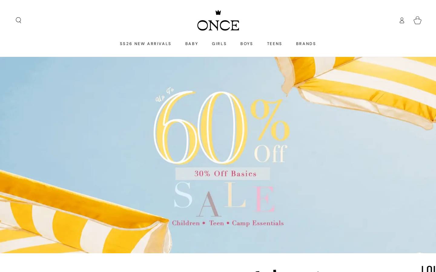shoponce.com homepage screenshot