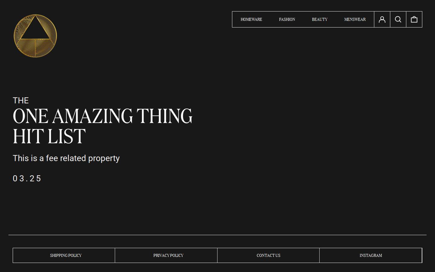 shoponeamazingthing.com homepage screenshot
