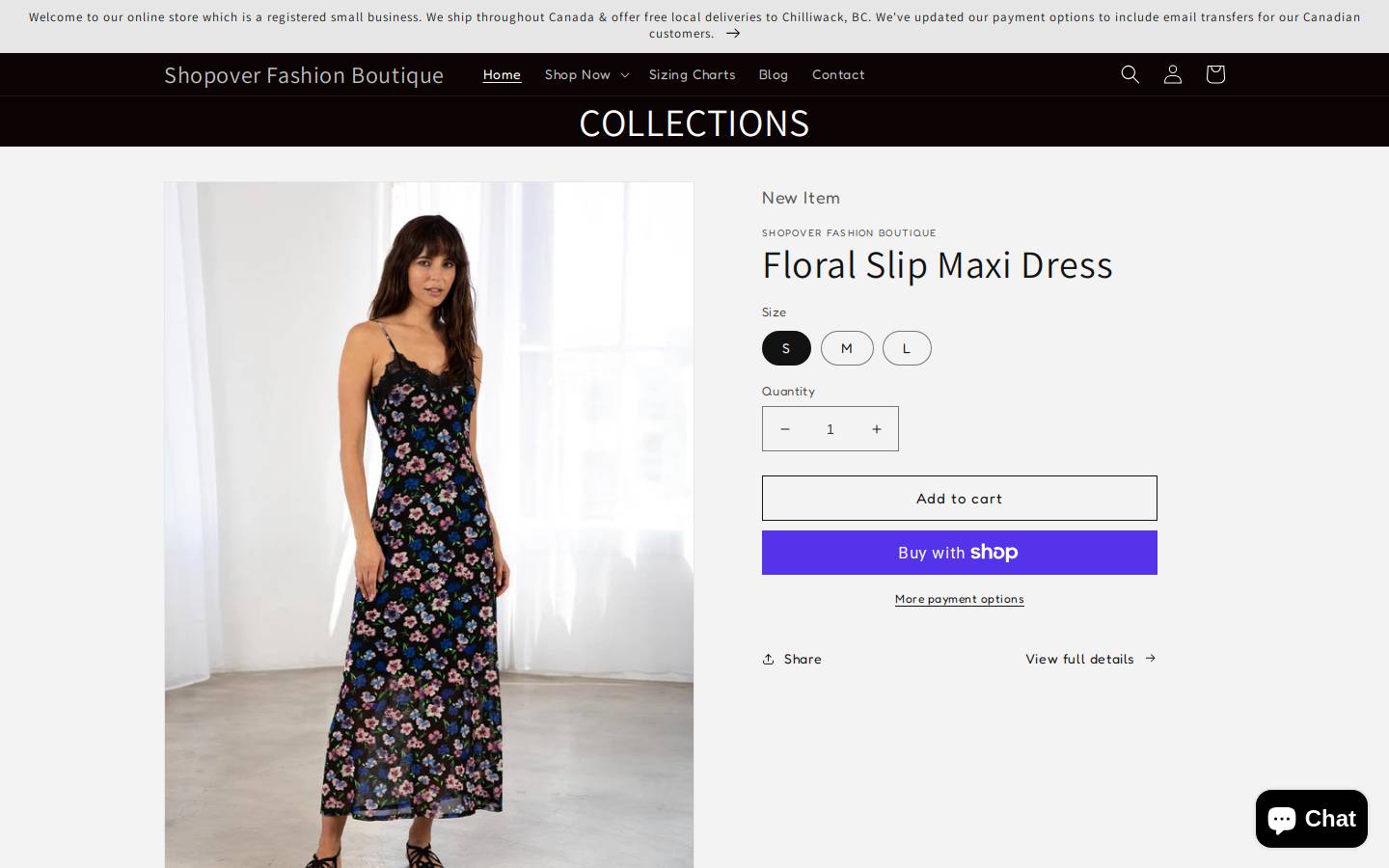 shopoverfashionboutique.com homepage screenshot