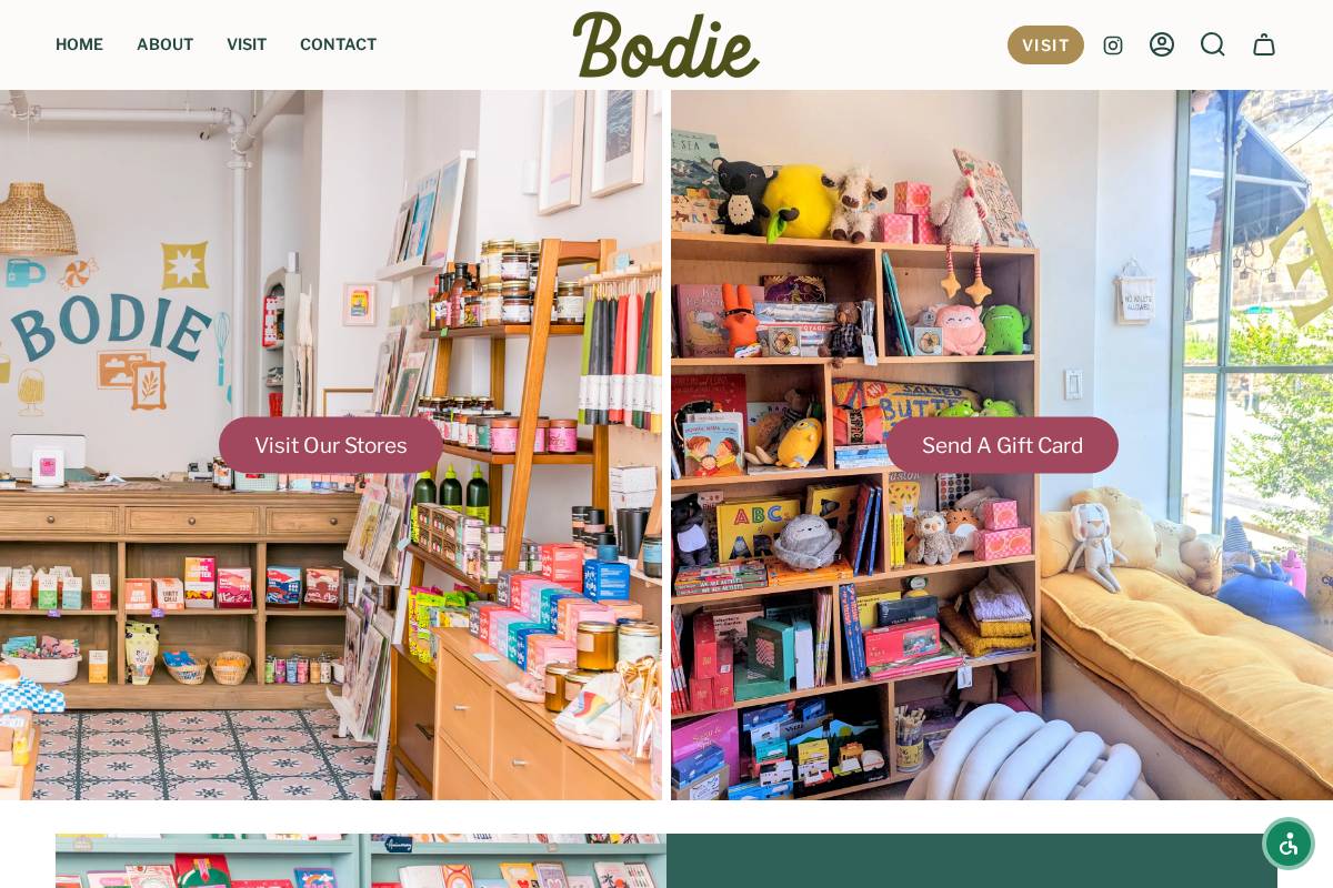 shoppebodie.com homepage screenshot